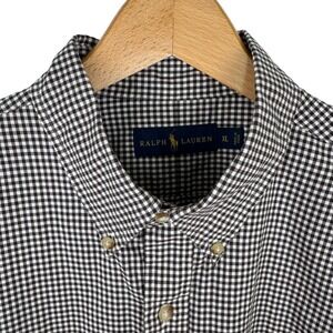 Ralph Lauren Gingham Button Down Shirt Mens XL Brown Check Long Sleeve Pony NWOT